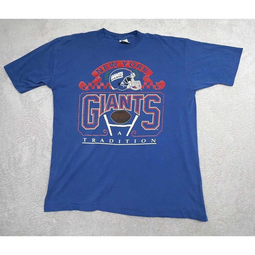 VTG Jostens New York Giants Shirt Mens XL Blue NFL Football Single Stitch USA